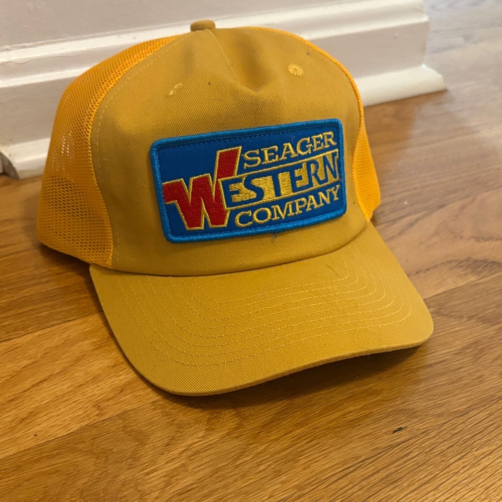 Seager Western Company Yellow Mesh Trucker Hat
